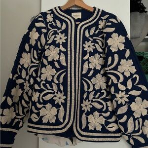 Sezane Ewan Jacket in blue/ecru (NWOT SOLD OUT)